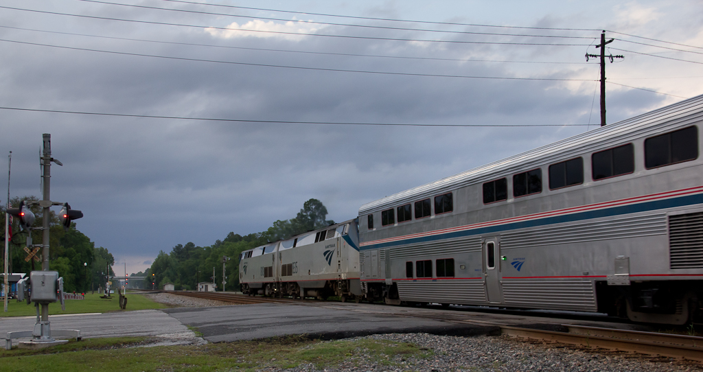 AMTK 835 head north in to the storm